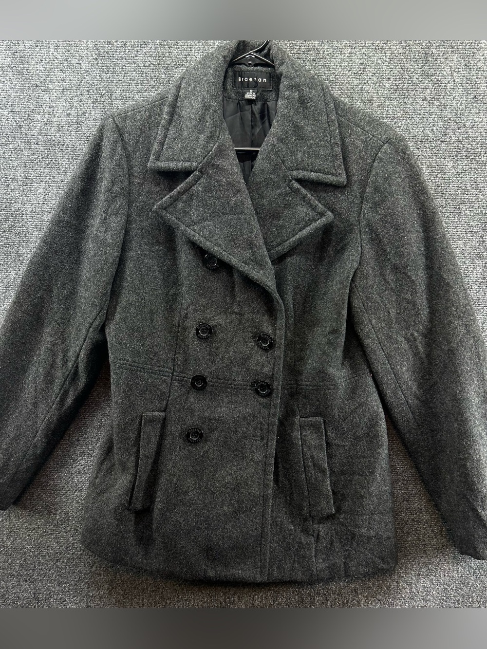 Braetan Peacoat Jacket Women’s Small Dark Gray Winter Classic Lined Pockets